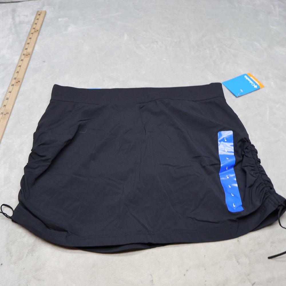 Columbia Skort Womens Large Black Anytime Casual Stretch Ruched Athletic NEW